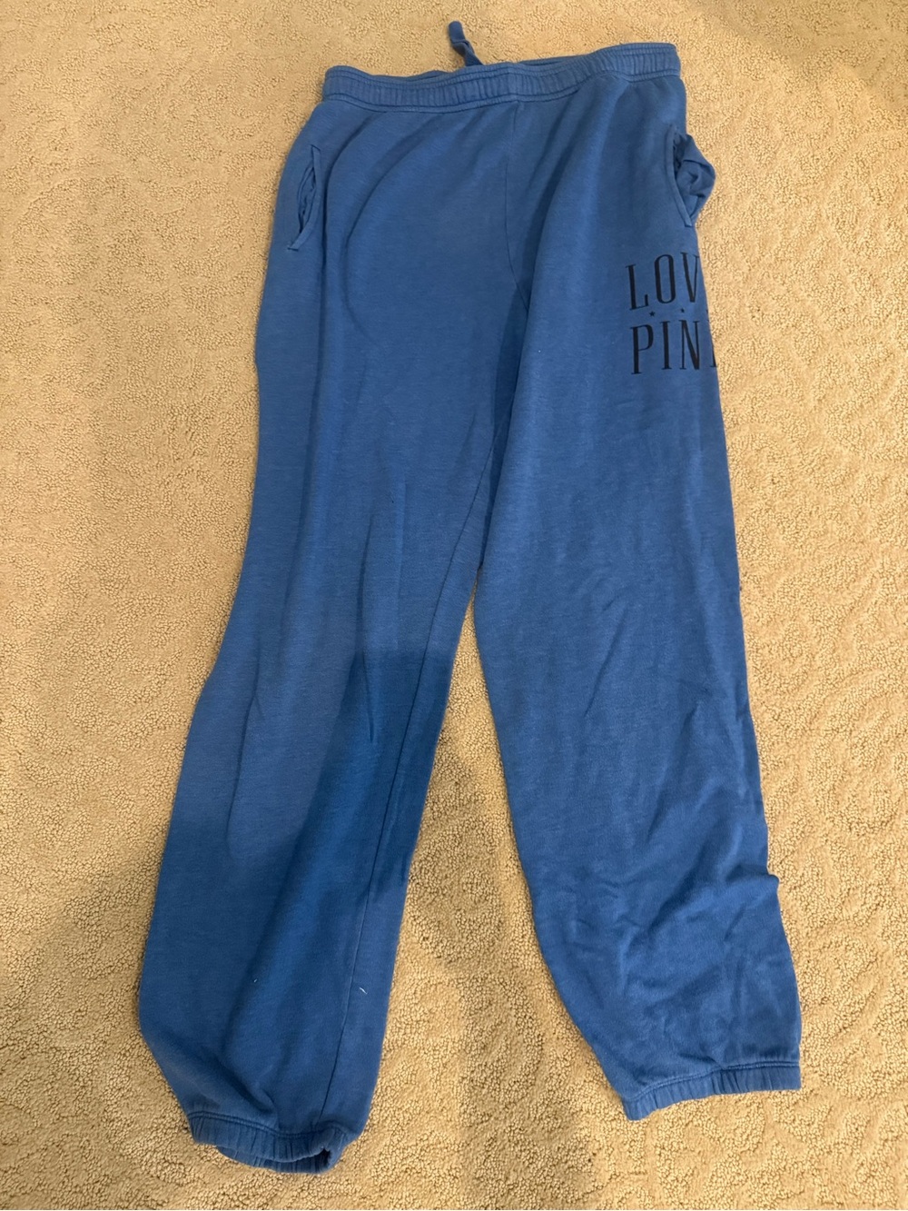 PINK Victoria's Secret Blue 'Love PINK' Kids Sweatpants